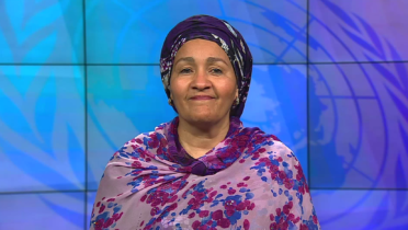 Amina J. Mohammed, Deputy Secretary General der Vereinten Nationen, wandte sich in ihrer Videobotschaft an die Teilnehmenden der 18. RNE-Jahreskonferenz. © UN (United Nations)